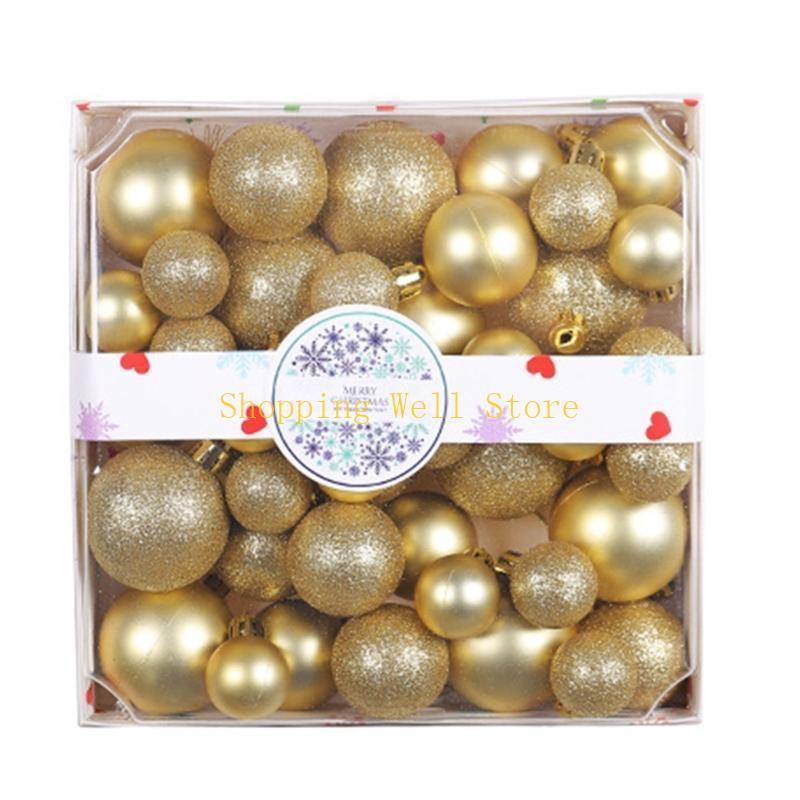 KX4B Durable Tree Hanging Balls Ornament Decors Set for Holiday Party Decorations