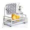 Sink Sponge Holder - AIMOONSA - Large Silver - SUS304 Stainless Steel - Removable Towel Rack - Drip Tray