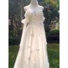 Lolita Göttin Fee Kleid Frühling Sommer Perlen Schmetterling Weiß Lange Urlaub