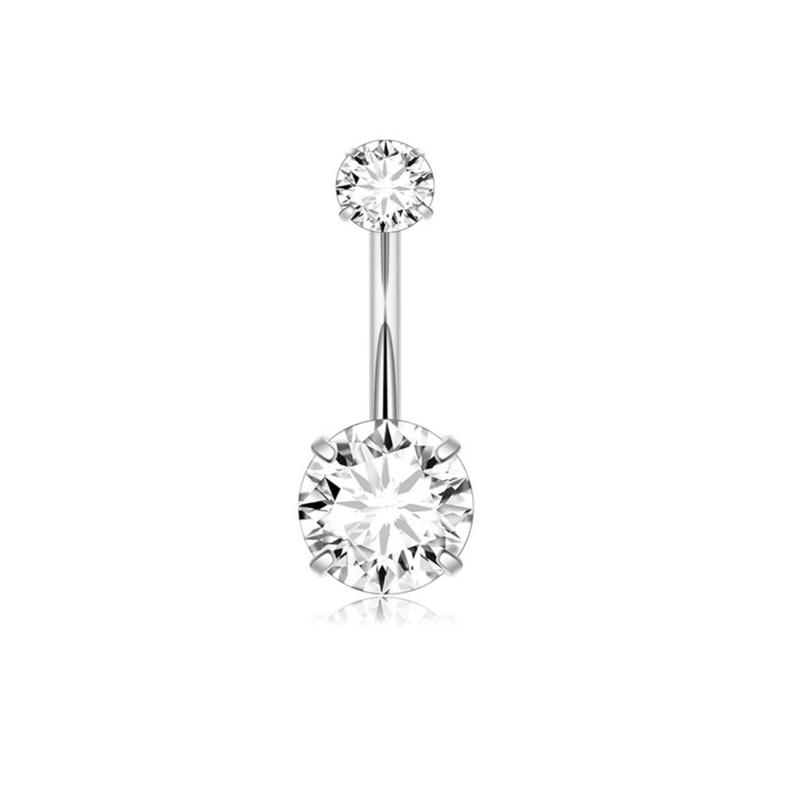 

Stainless Steel Belly Button Ring With Zircon Belly Button Studs One Size