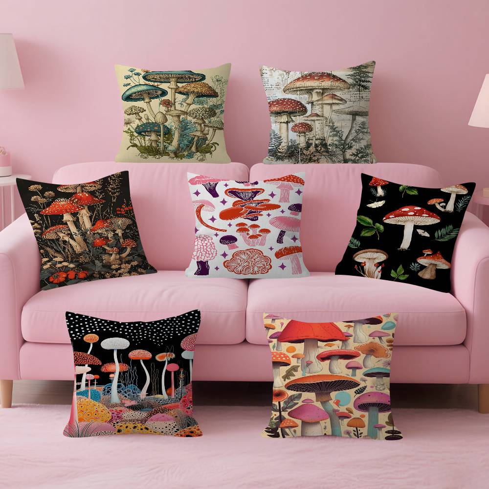 Mushroom Personalized Pillow Cover Kids Bedroom Wild Party Decor Pillowcase Kid Birthday Shower Gift