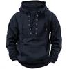 Autumn Fashion Mens Hooded Sweatshirts Lace-up Drawstring Long Sleeve Loose Hoodies Men Streetwear Vintage Solid Color Hoodies