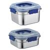Lebensmittelbehälter mit Deckel Edelstahl Lunchbox Luftdichte Behälter zur Aufbewahrung von Lebensmitteln für Snacks Salat Meal Prep Schule Büro