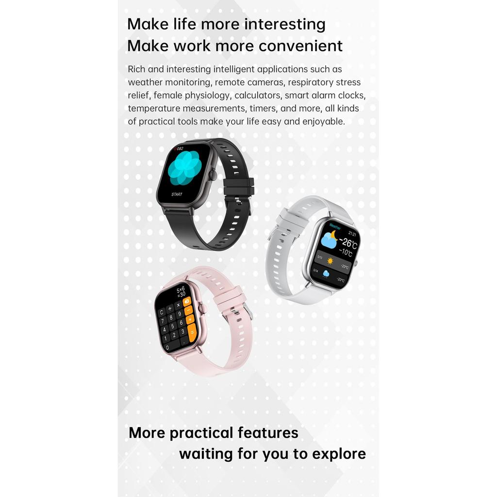 2024 New Smart Watch Men Women Full Touch Body Temperature Heart Rate Monitor Smartwatch Waterproof Smart Wristwatch