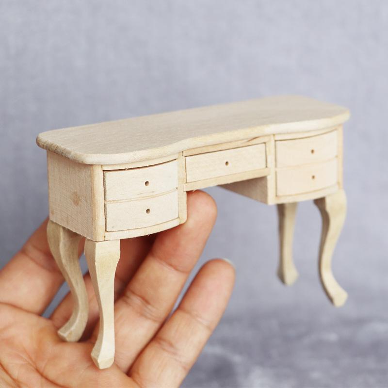 1/12 Scale Miniature Wooden Desk Model Ornament - DIY Miniature Photography Props- Seasonal Decor - Perfect Gift
