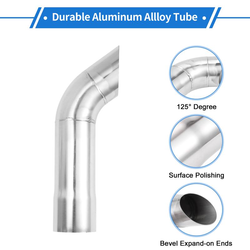 X Autohaux 51mm ID Inlet Turn Down Exhaust Tip T304 Stainless Steel Mandrel Bend Elbow Tube 230mm Length 125 Degree for Car