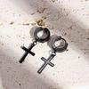 Korean Punk Stainless Steel Cross Ear Cuff: Unisex No-Piercing Hip Hop Style Earrings