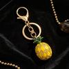 Pineapple Pendant Sparkling Rhinestones Inlaid Three-Dimensional Fruit Design Lightweight Car Bag Accessory Bag Charm