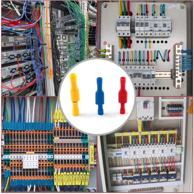 50 Pairs Electrical Insulated Wire Connectors Kit Blue Red Yellow Spade Quick Disconnect Connector Crimp Cable Terminals