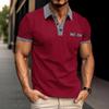 Polo Estiva da Uomo a Colore Unito Manica Corta Casual Traspirante Leggera Misto Cotone Top con Collo e Polsini a Quadretti