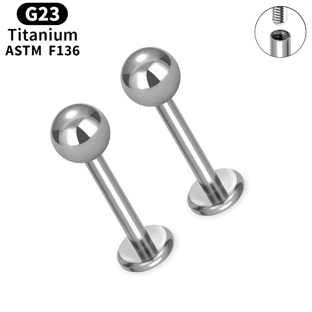2pcs Titanium 16g Lip Labret Piercing Crystal Ball Monroe Lip Stud Helix Conch Tragus Cartilage Earrings 2/3/4mm CZ Body Jewelry