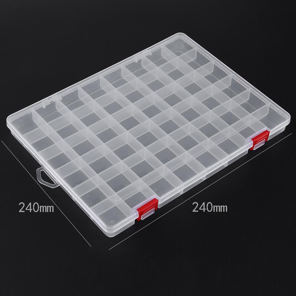 48-Compartment Transparent Tool Box Plastic Fishing Lure Box Fishing Tackle Storage Organizer Jewelry Earring Bead Screw Case