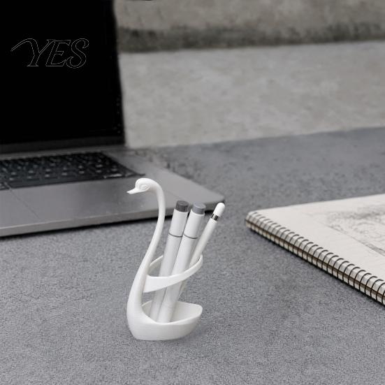 Bathroom Toothbrush Organizer 3D Printed Swan Holder, with Hollow Water-Draining Design, Black White Breathable Stand Dual Color, Widened Stable Base,