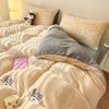 Winter Thick Milk Flannel Bedding Set Cartoon Double-sided Warm Duvet Cover Sheet Bedspread