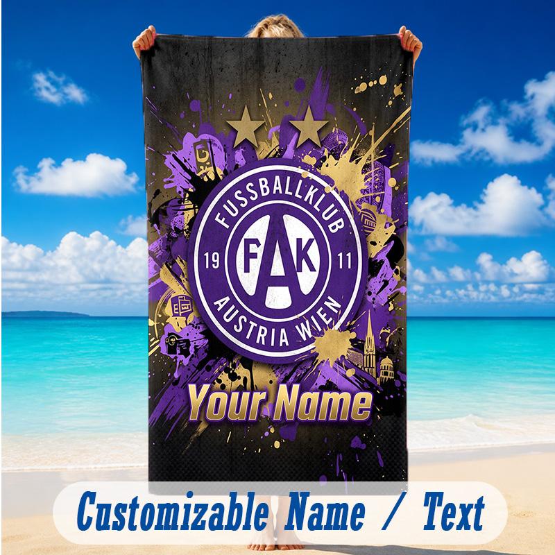 Beach Towel Custom Name Text, Quick Dry Large Towel For Beach HomeAustria Wien FC