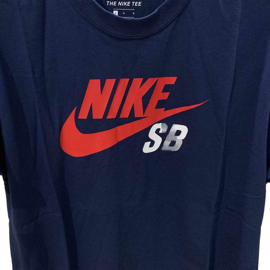 Nike Nautical Logo Print Casual Crew Neck Short Sleeve T-Shirt Men Tops Dark-Blue CV7540-410