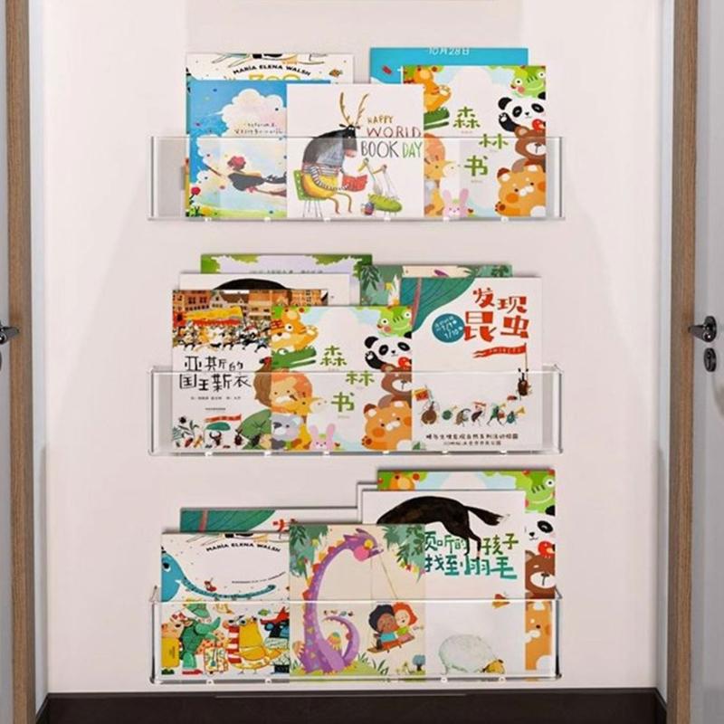 Pet Material Acrylic Book Display Stand Versatile Acrylic Wall Mount Magazine Holder Easy to Clean Book Support Holder
