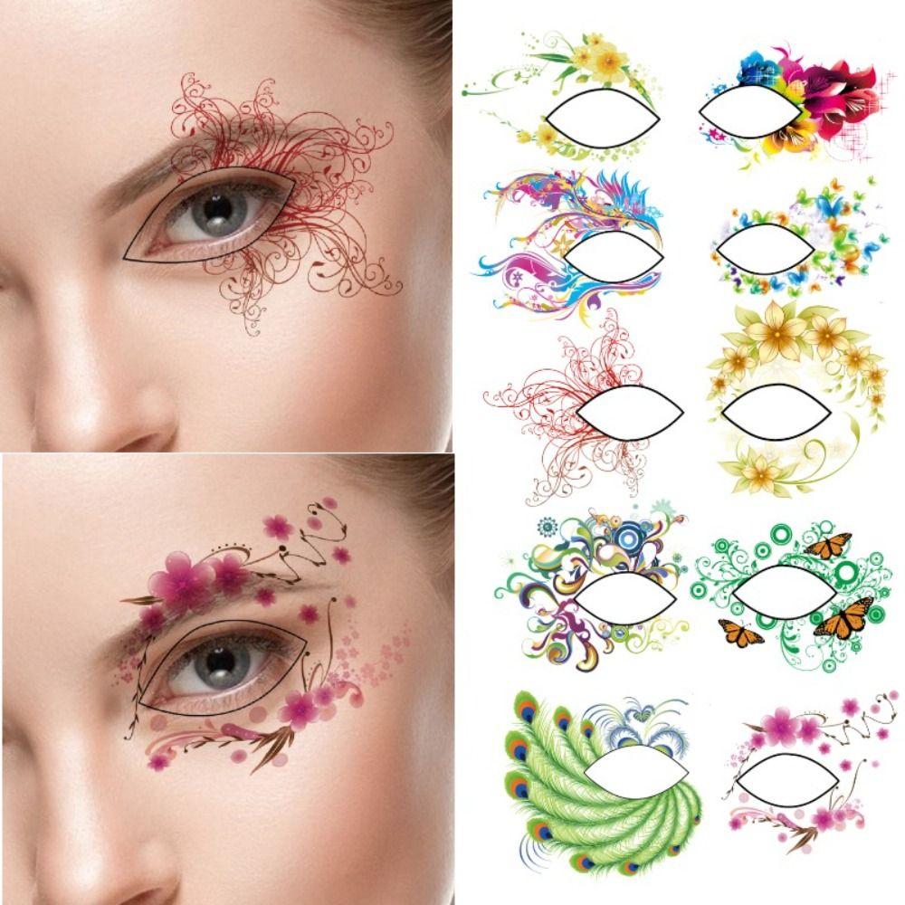 

10pcs Waterproof Eye Shadow Tattoo Sticker Eyes Face Makeup Eye Decal 1