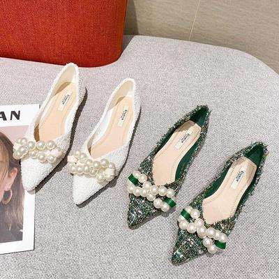 Modische vielseitige Damenschuhe 2026 Frühling Neue Damen Spitz flache Freizeitschuhe flach rutschfest Damen Schleife Lederschuh