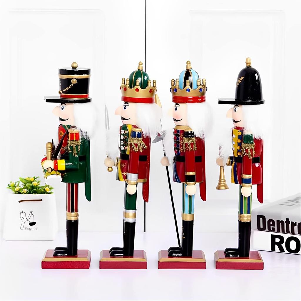 Christmas Nutcracker Ornament 12 inch Traditional Painted Wooden Nutcracker Soldier Doll Nutcracker Figures Holiday Party Tabletop Christmas
