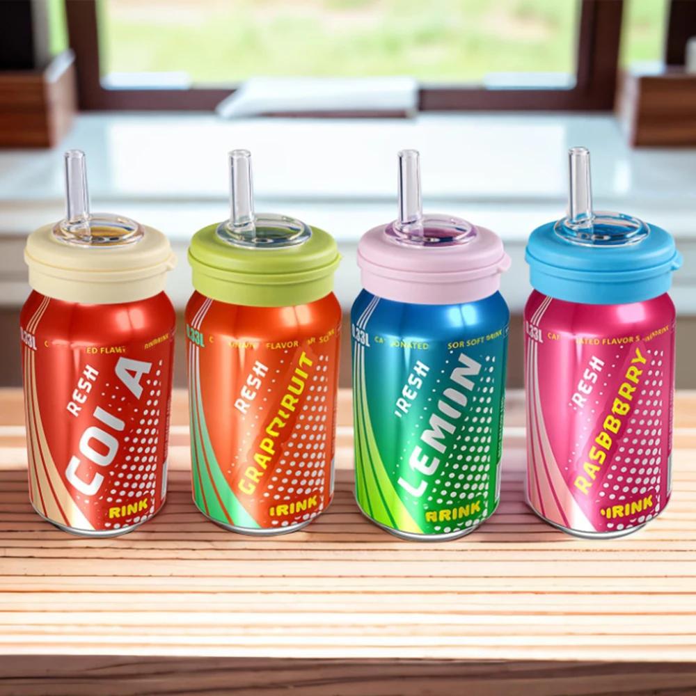 1pc Leak-proof Reusable Soda Can Lids With Straw Durable Eco-friendly Drink Lids For Outdoor Picnic Camping Party