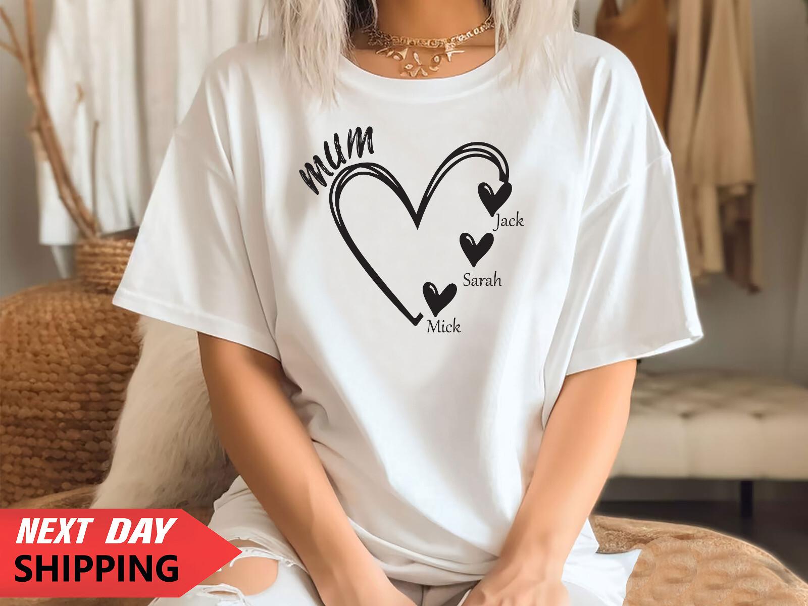 Mothers love T-Shirt Mens Womens Tees Top, Personalized Custom names T-Shirt Mens Womens Tees Top tee top, Mum Love 2XL
