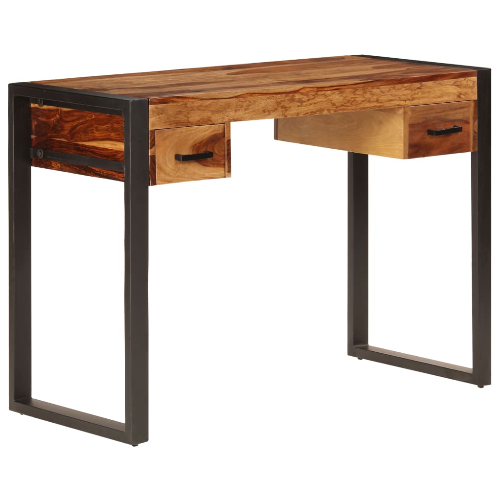 Desk with 2 Drawers 110x50x77 cm Solid Acacia Wood