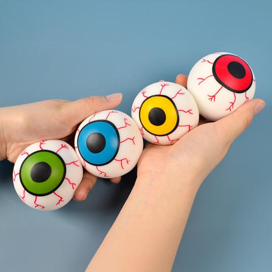 Halloween Augapfel Quetschspielzeug Realistischer TPR Stressabbau Ball Knebel Scherz Fidget für Kinder Erwachsene Tragbares Dekompressions-Gadget für Angst Partygeschenke