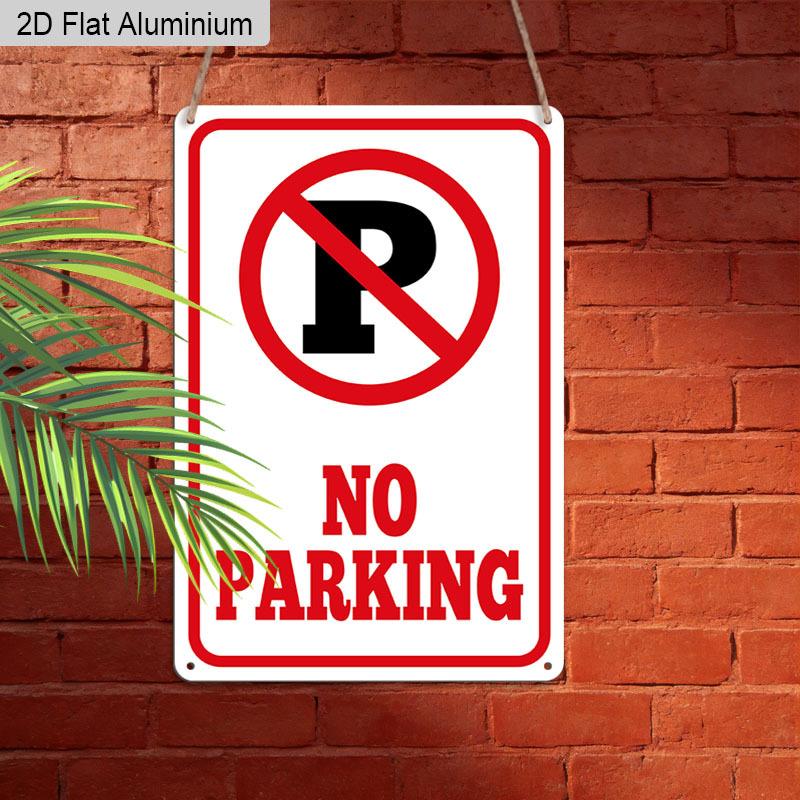 2D Flat 1pc Vintage Warning Aluminium Wall Art Sign No Parking 8x12 Aluminium Rustic Driveway Property Decor Functional Wall Art