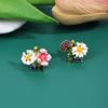 Colorful Daisy Asymmetric Flower Earrings for Women