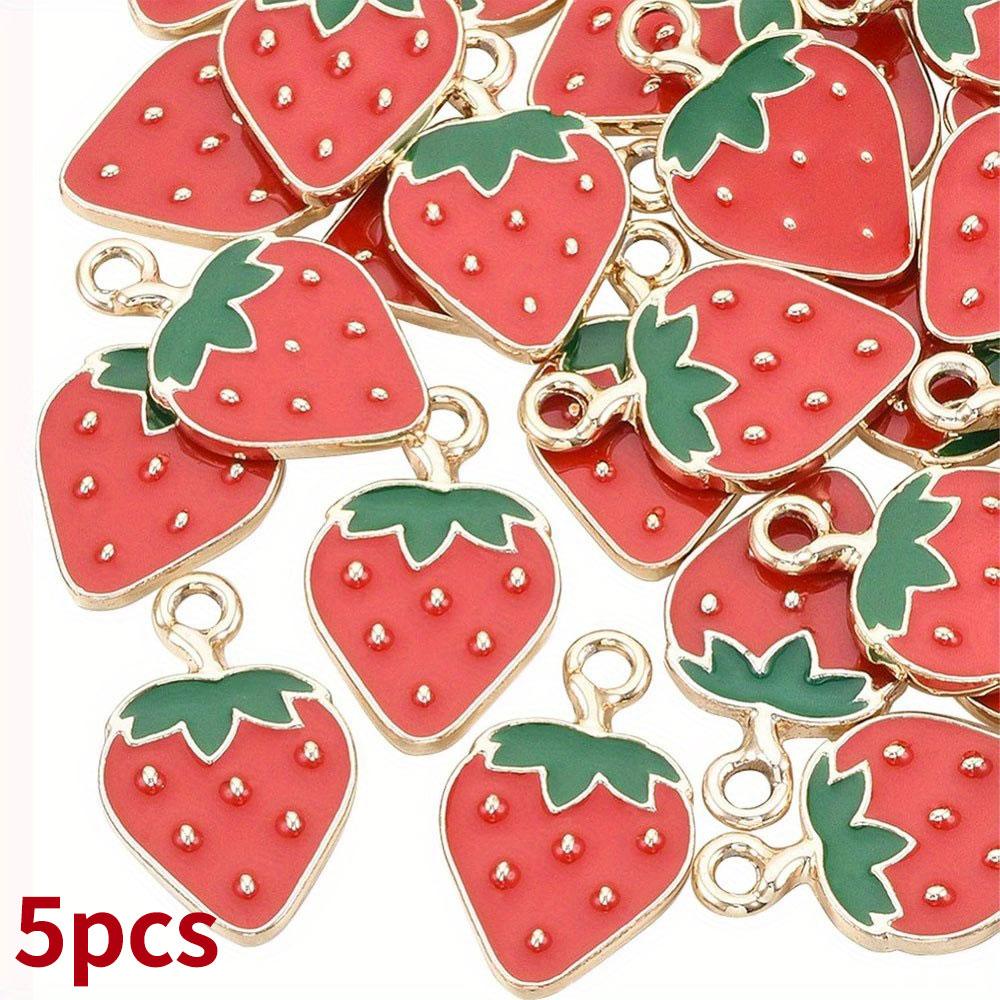 

5/10/20 шт. подвески из сплава в виде капли масла, подвески в виде клубники, эмалевой подвески, изготовление ювелирных изделий или браслетов-ожерельев своими руками 5pcs