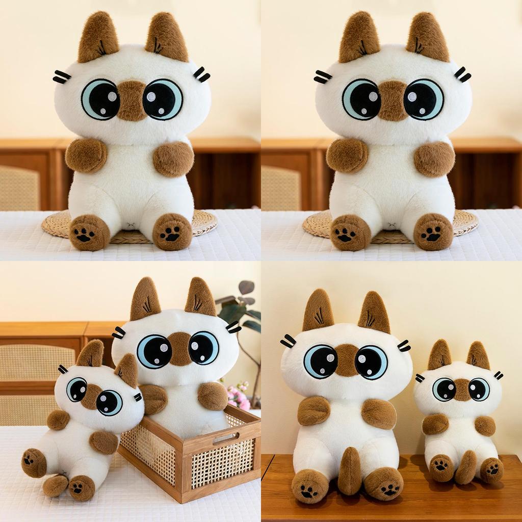 Adorable Plush Siamese Cat Doll Soft And Cuddly Stuffed Toy For Girls Birthday Gift