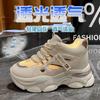 Mesh breathable thick-soled dad shoes women's 2025 new summer height increase Internet celebrities show feet small leisure sports women's shoes