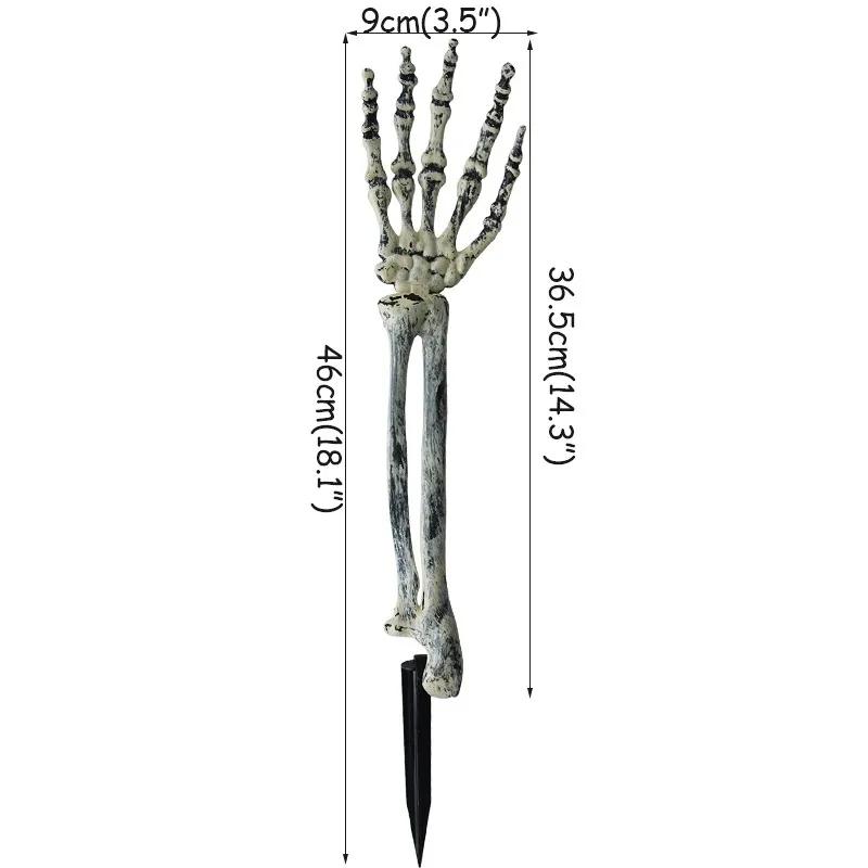 Halloween Scary Props Realistic Skeleton Head Human Hands Arms for Home Garden Haunted House Party Decor