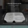 Disposable 3-Compartment Food Container with Flat Lid