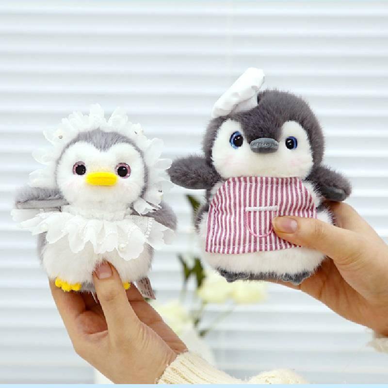 Penguin Plush Apron Toy Keychain Pendant Stuffed Animal Doll Cute Kids Gift