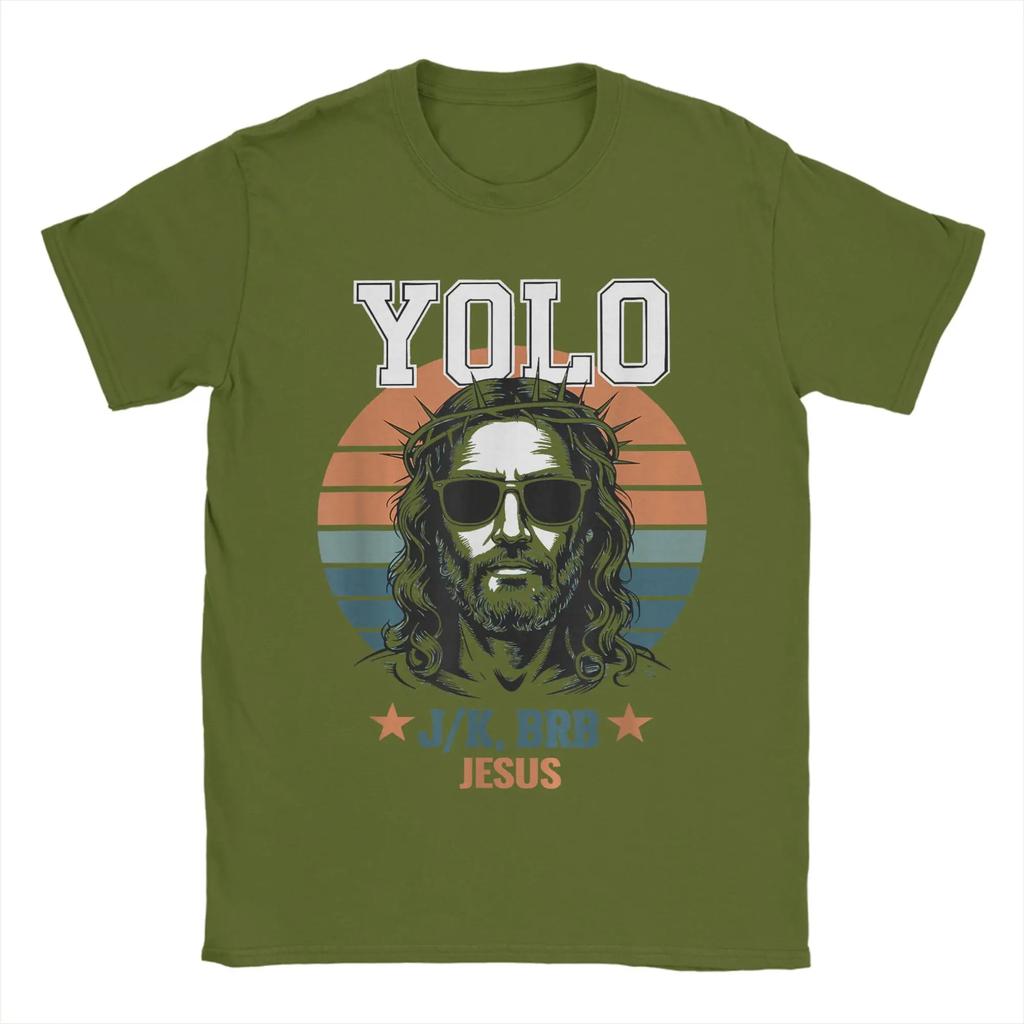 Unisex Yolo LOL JK BRB Jesus Christian(1) T Shirts 100 Cotton Clothing Fashion Short Sleeve Round Collar Tees Summer TShirt