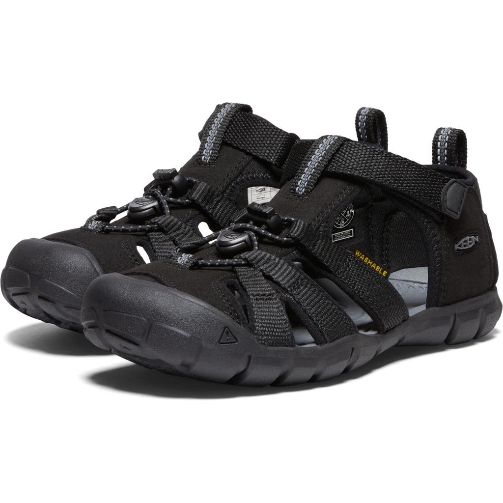 KEEN Kids Sandals SEACAMP II CNX Sea Camp Two CNX Cm (20.0-23.5cm) Black/Gray 22.5