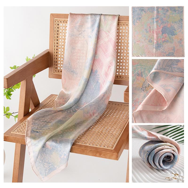 Send Mom Mother s Day Gift Silk Silk Scarf Gift Box Mulberry Silk Square Scarf Yarn Scarf Light Luxury Premium Shawl 86*86cm