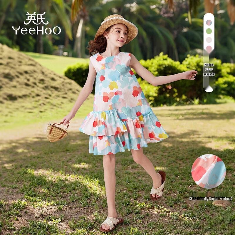 

YEEHOO Girls Pure Cotton Floral Sleeveless Dress 120