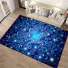 Blue Starry Swirl Pattern Carpet with Elegant Cosmic Design Background Suitable for use as an anti-slip for living room bedroom sofas
