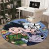1pc Anime Cartoon Design Round Carpet  Office Chair Mat, NonSlip Rug for Home Decor, Living Room, Bedroom, Game Room