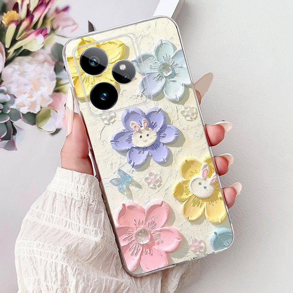 For Realme GT 7 7T Case 2025 Popular Flower Soft Clear Silicone TPU Protective Cover For Realme GT7 Pro RMX5011 Phone Case Shell