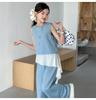 Girls' Set 2026 Summer New Children's Casual Sleeveless Patchwork Top Korean Wide Leg Pants Two-Piece Set Summer