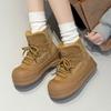 2 Winter Schneestiefel Damen Schalenkopf Muffin-Sohle Fleece Kurze Stiefel Campus Vielseitig Wolle Thermische Baumwollschuhe