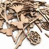 20pcs Wood Shapes Slices for DIY Wedding Birthday Party Favors Centerpieces Wooden Flowers for Crafts Unfinished Wood Cutouts