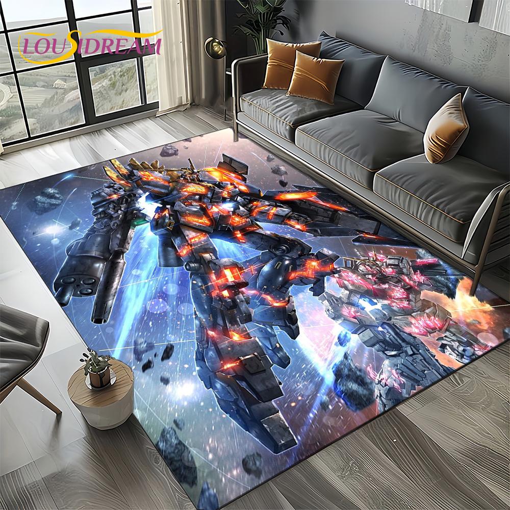 Nový kreslený robot Gundam dárek koberec kobereček do ložnice obývacího pokoje domova dekorace pohovky, dětská hrací dekorace podložka na podlahu