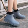Modische Unisex Kurze Regenstiefel mit Samt, Rutschfestem, Wasserdichtem Design für Damen
