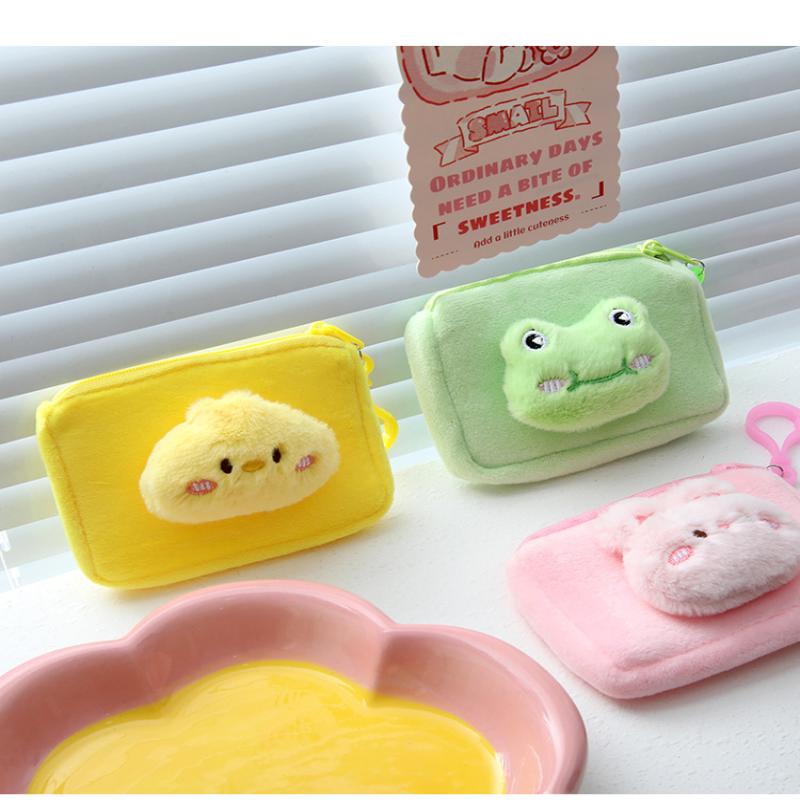 Japanisches Kawaii Cartoon Plüsch Aufbewahrungs Münzbeutel Tragbar Cartoon Schlüssel Münzbeutel Rucksack Dekoration Geschenke
