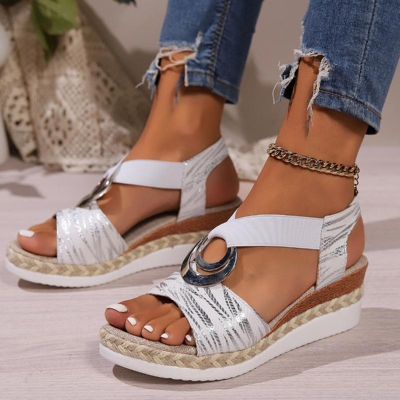 Plus-size Women's Shoes Wedge Heels Lightweight Fish-mouth Sandals